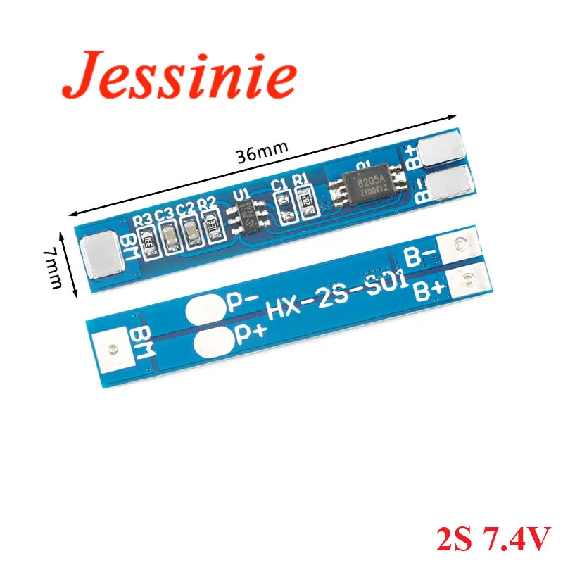 5PCS 2S 7.4V 8.4V Lithium Battery Protection Board 2A 3A Current Li-ion 2 Cells Packs Lipo BMS Circuit PCB Charger Overcharge
