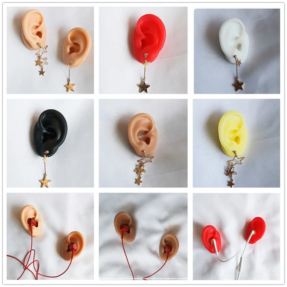 1 Pieces New Silicone Ear Model Professional Practice Piercing Tools Earring Ear Stud Display Tools Can Be Reused Body Jewelry