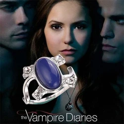 The Vampire Diaries Rings For Women Elena Gilbert Blue Stone Rings Movie Jewelry