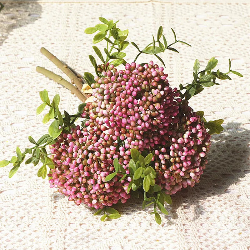 3 uds/paquete hecho a mano planta de clavo flores artificiales de plástico para mesa de hogar decoración de boda flores fleur artificielle corona