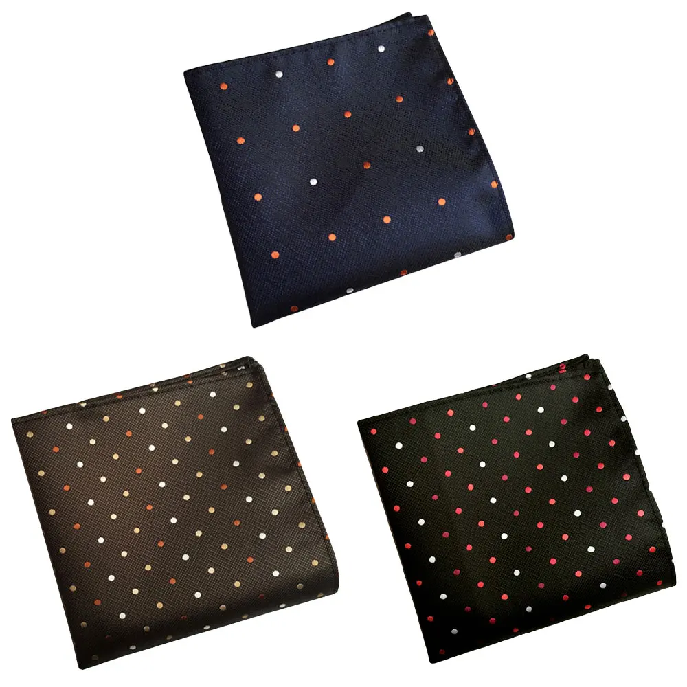 3 Bungkus Pria Klasik Polka Dots Floral Saku Persegi Saputangan Pernikahan Hanky BWTHZ0362