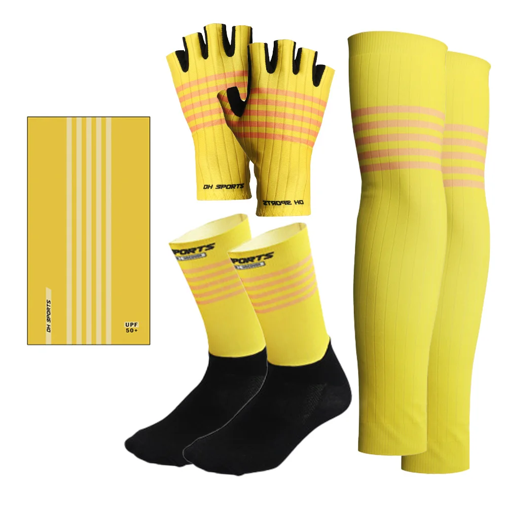 

Cycling Gloves Socks Set Riding Outdoor Headband Cycling Socks Summer Sun Protection Arm Sleeve Half Finger Gloves