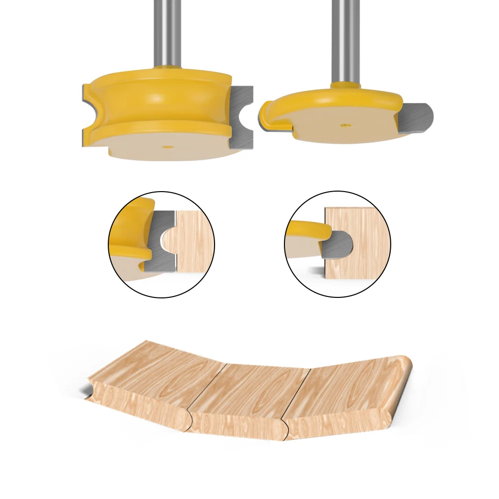 Shank Flauta e Bead Router Bit, Tenon Bits, Slotting Router Bit Set, fresa para madeira, arco madeira, T-Shaped, 6mm, 1/4 \