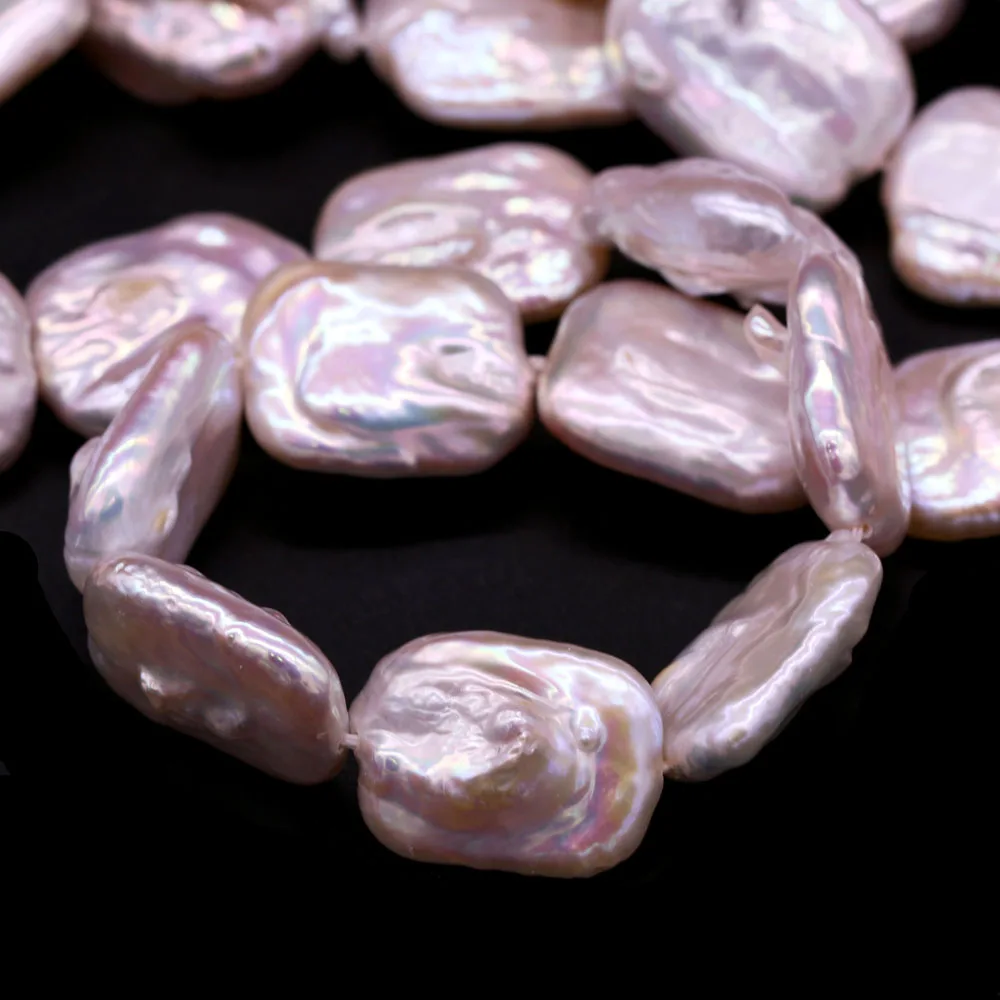 Natural Freshwater Pearl Rectangular Purple Bead for DIY Making Charm Necklace Bracelet Jewelry 15x18 mm