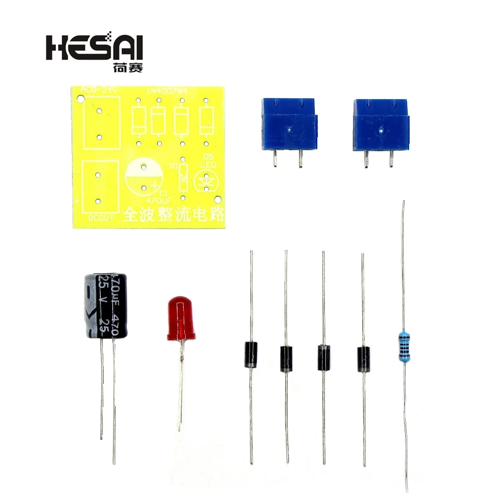 Diy Kit IN4007 Bridge Rectifier AC DC Converter Full Wave Rectifier PCB Board KIT Parts Electronic Suite