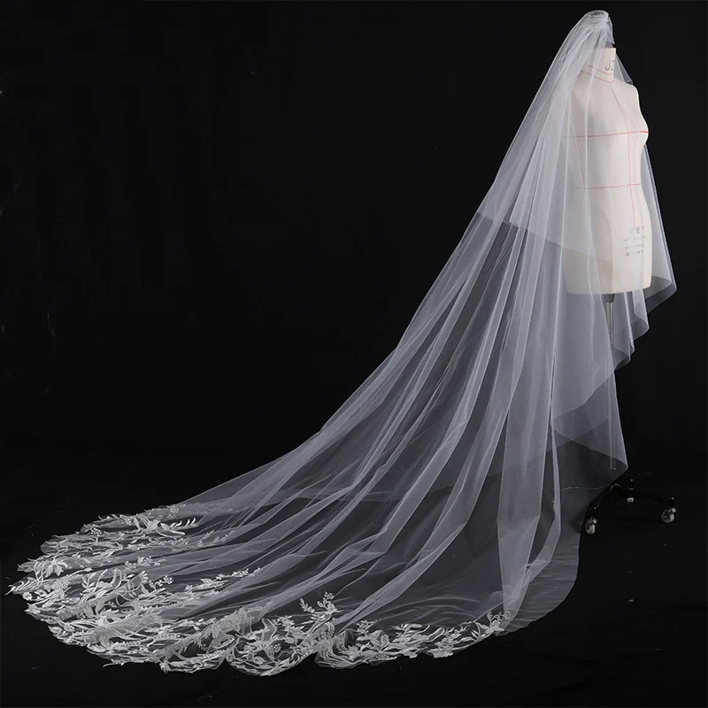 Bridal Mop Lace Long Veil Super Mori Korean Simple Double-layer Main Wedding Headdress