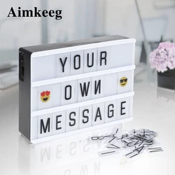 Aimkeeg-caja de luz nocturna de combinación LED de tamaño A4 A6, USB, batería AA, tarjetas de letras DIY, decoración, lámpara, tablero de mensajes, caja de luz