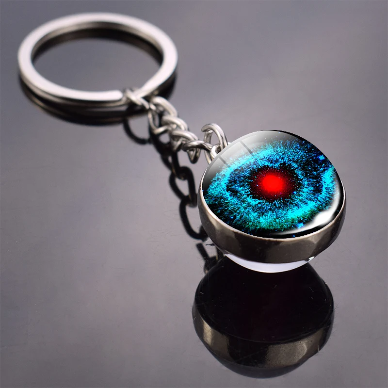 Helix Nebula Planet Keychain The Andromeda Galaxy Art Picture Glass Ball Pendent Keychain Star Keyring Astronomy Gift