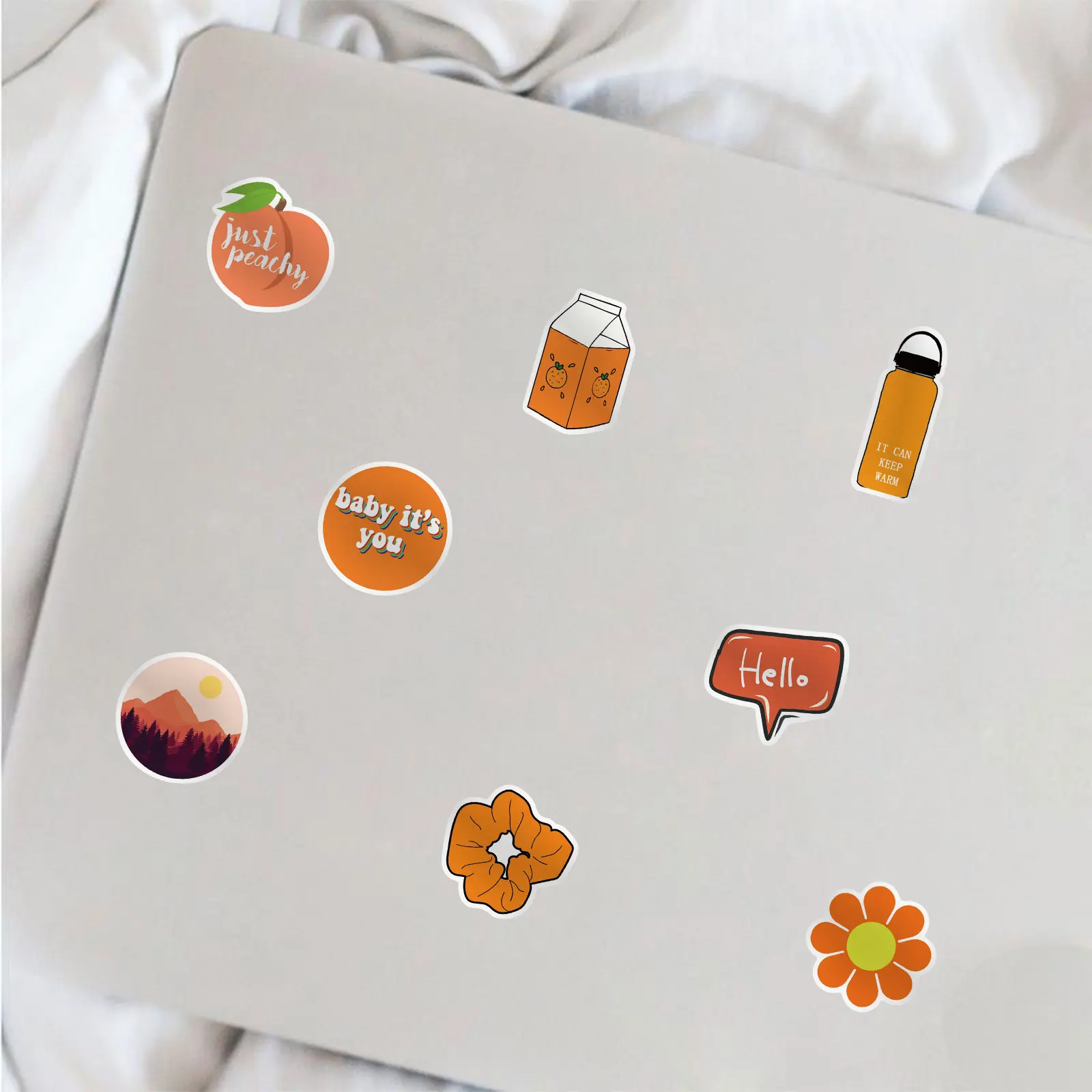 50PCS Cartoon Orange Small Fresh Cute Graffiti Scooter Laptop Waterproof Stickers Decorative Toys Wholesale