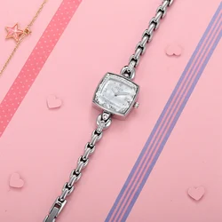 Small Mother-of-pearl Women's Watch Julius Japan Quartz Hours Fine Fashion Dress Bracelet Rhinestone Birthday Girl's Gift Box