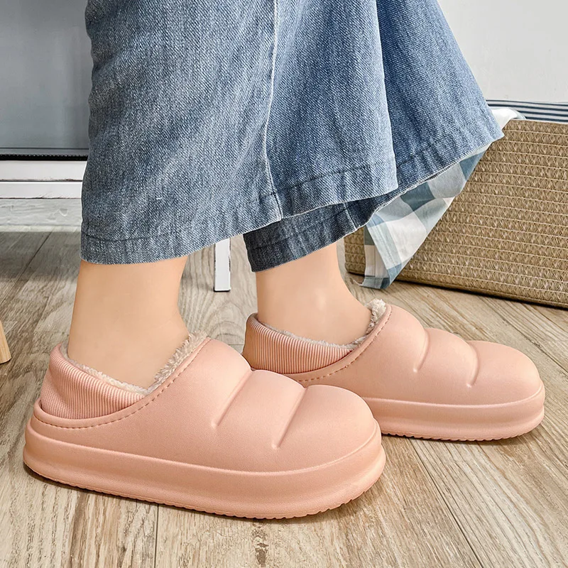 Home Cotton Shoes Girls Women Men Winter Fashion Casual Female Male Boys Boots Indoor Comfortable Warm Flat House Slippers