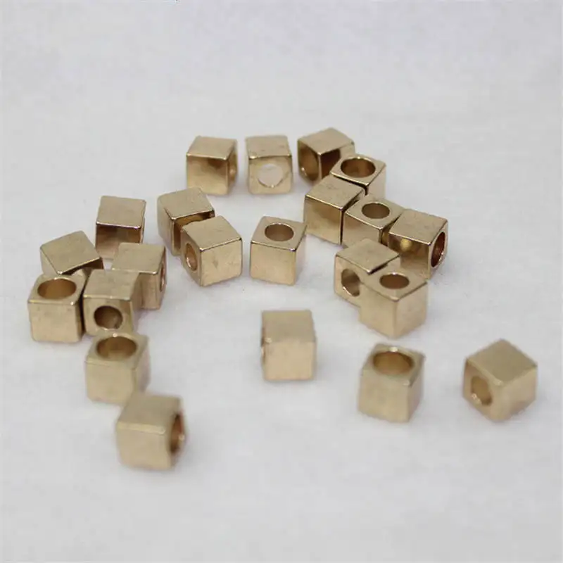 Metal Alloy Square Cord End Tip End Cap Jewelry Making Garment Hat Shoelace Accessory DIY Craft Supply Single Hole 8x8mm 20PCs