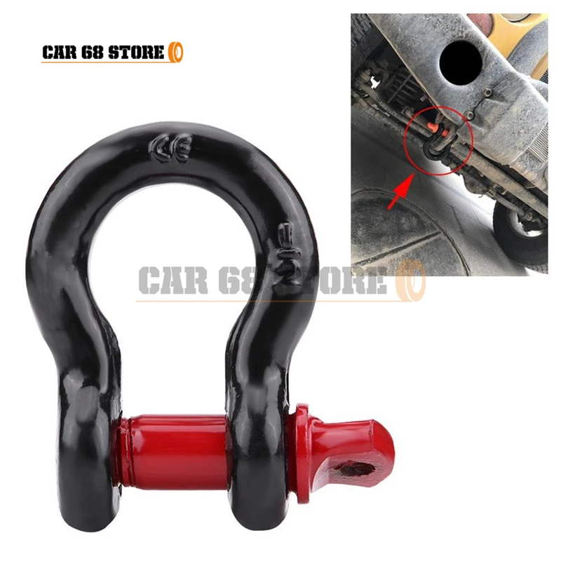 D Ring Shackle 2-Ton Tow Hook Universally Steel Durable Fit for Off-Road Jeep Truck Vehicle Recovery Best Offroad Tool