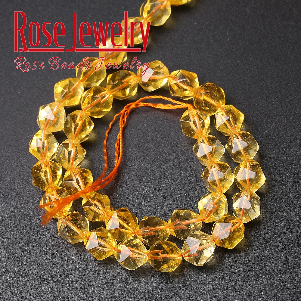 Wholesale AAA Natural Faceted Citrines Beads Yellow Crystal Round Stone Beads For Jewelry Making DIY Bracelet 6/8/10 mm 15\