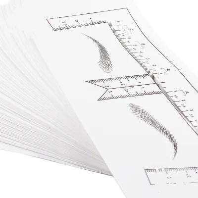 New 50pcs semi-permanent positioning ruler tool microblading eyebrow standard scale measuring ruler for beginner