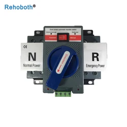 2P 63A 230V MCB type blue color Dual Power Automatic transfer switch ATS Backup Power Switch Changeover Automatic