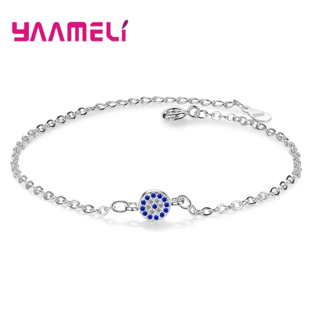 Fashion Simple Style Women Bangles For Lady 925 Sterling Silver Color Jewelry Fine Charm Blue Bracelet Wedding/Party Circlet