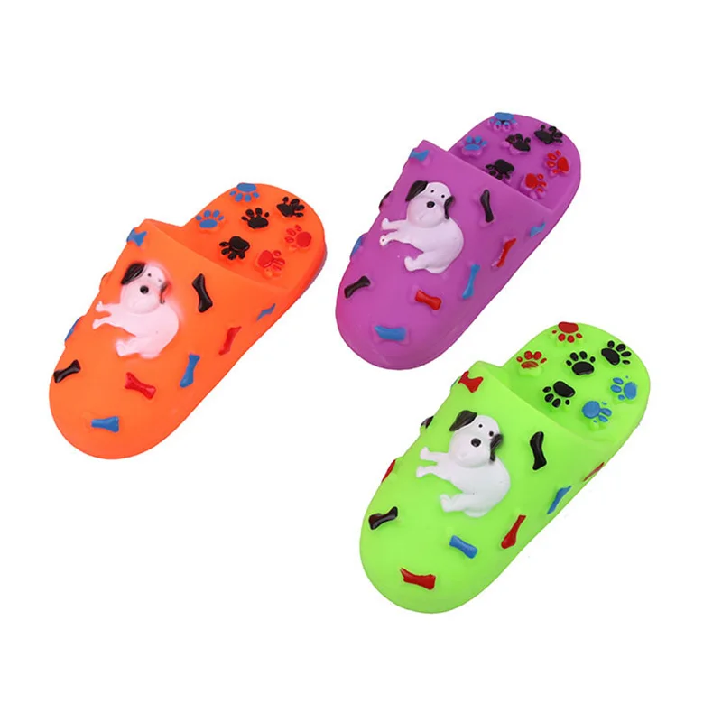 Pet Slipper Shape Squeaky Toys Puppy Chew Play Toys Dog Sound Toys PVC Doggy Play Squeaker Chewing Toy for Dog Pet Supplies