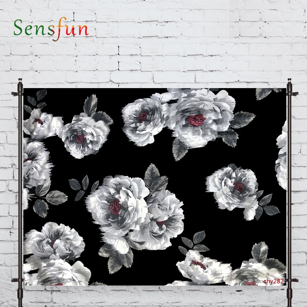 LEVOO Photography Backdrop Seamless Floral Pattern Roses Watercolor Prop Fabric Photography Backdrop Photocall Photobooth