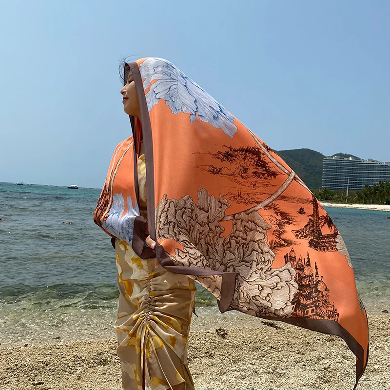 Pareo Plage Femme – Lot 2 Pièces, Mousseline Soie, Blanc Et Noir, 180x50 Cm, Avec Anneaux Réglables, Multi-usage