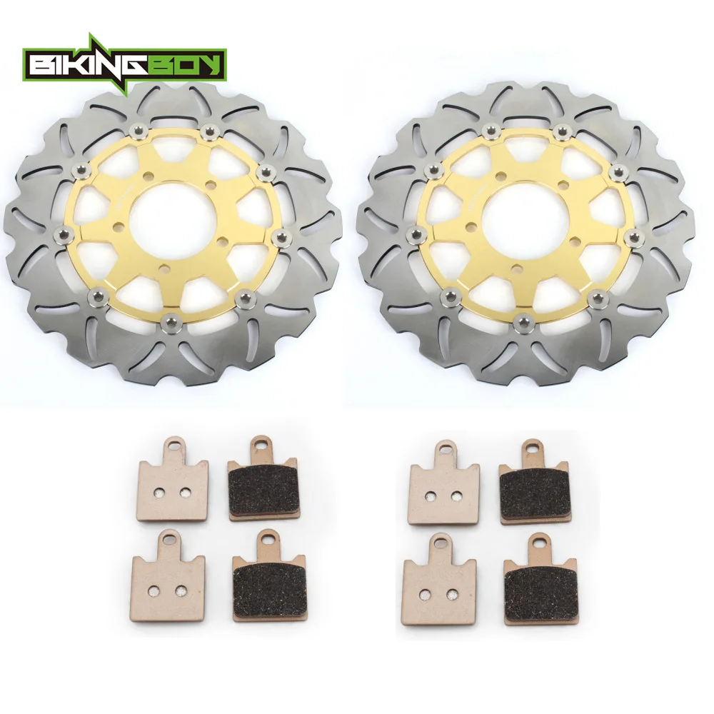 Disques de frein avant BIKINGBOY + 4 jeux de plaquettes GTR 1400 ZG Concours ABS 08-22 Ninja ZX14R ZX-14R ZZR ZZ-R 1400 ABS 06-22