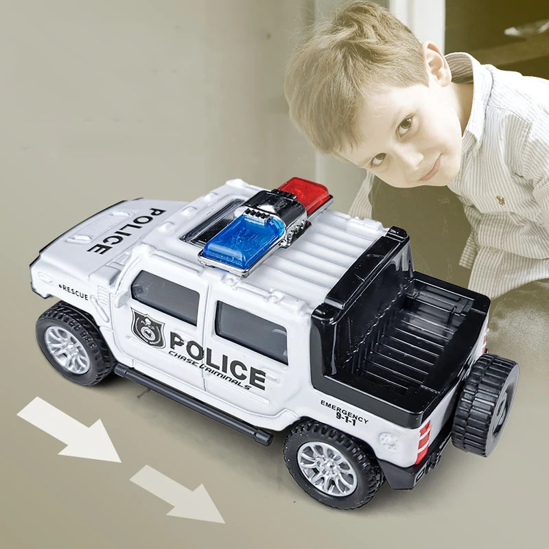 

1:43 Simulation Kids Police Toy Car Model Pull Back Alloy Diecast Off-road Vehicles Collection Gifts Toys for Boys Children S028