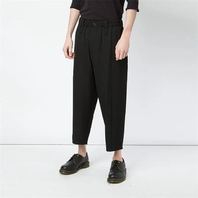 Men's new menswear fashion trend hair stylist niche design casual splicing removable plus size nine clothing