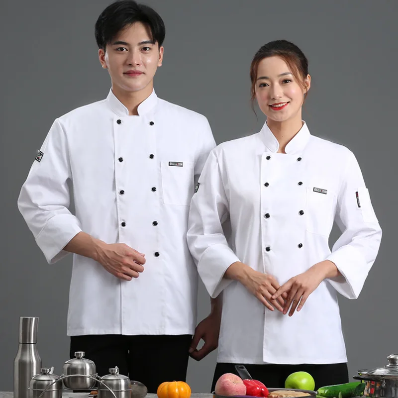 Quality Chef Jacket Short Sleeve Summer Back Breathable Net Chef Work Clothes Long-sleeved Kitchen Food Service Work Wear