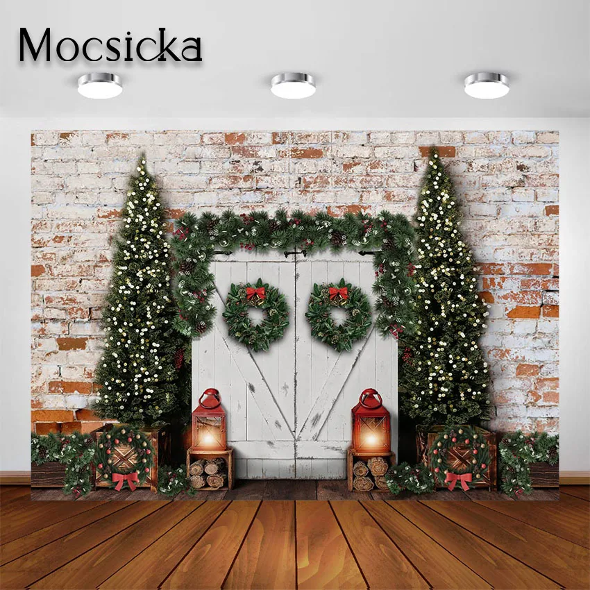 Mocsicka-خلفية عيد الميلاد ، خلفية جدارية عتيقة من الطوب ، للتصوير الفوتوغرافي لأطفال حديثي الولادة ، لالتقاط الصور