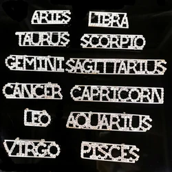 Hot Sell Crystal 12 Zodiac Letters Brooch Pins Unique Gift Aries Leo Vrigo constellation Jewelry