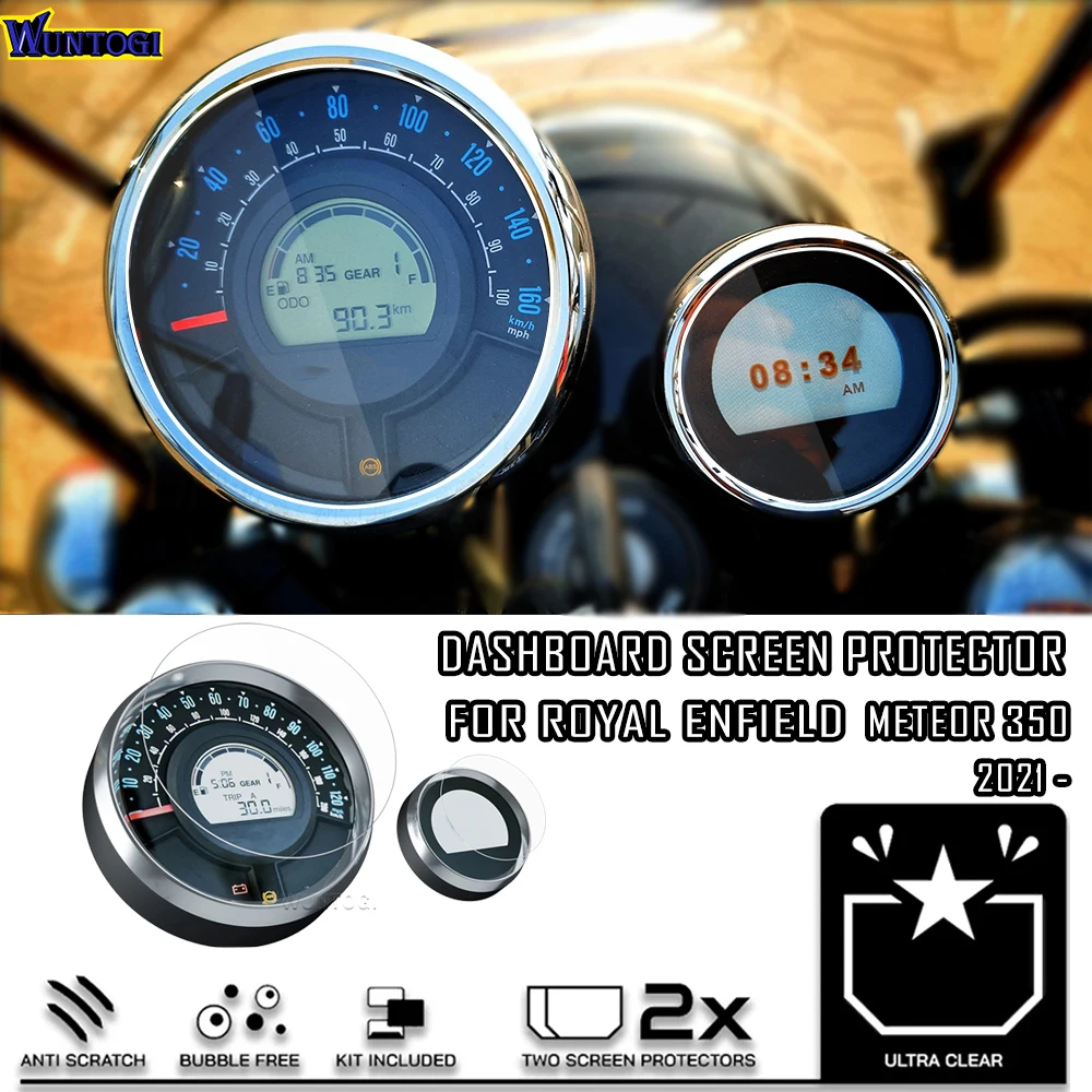 

Motorcycle Dashboard Screen Protector for Royal Enfield Meteor 350 2021 Clear Anti-glare Cluster Screen Scratch Protector Film