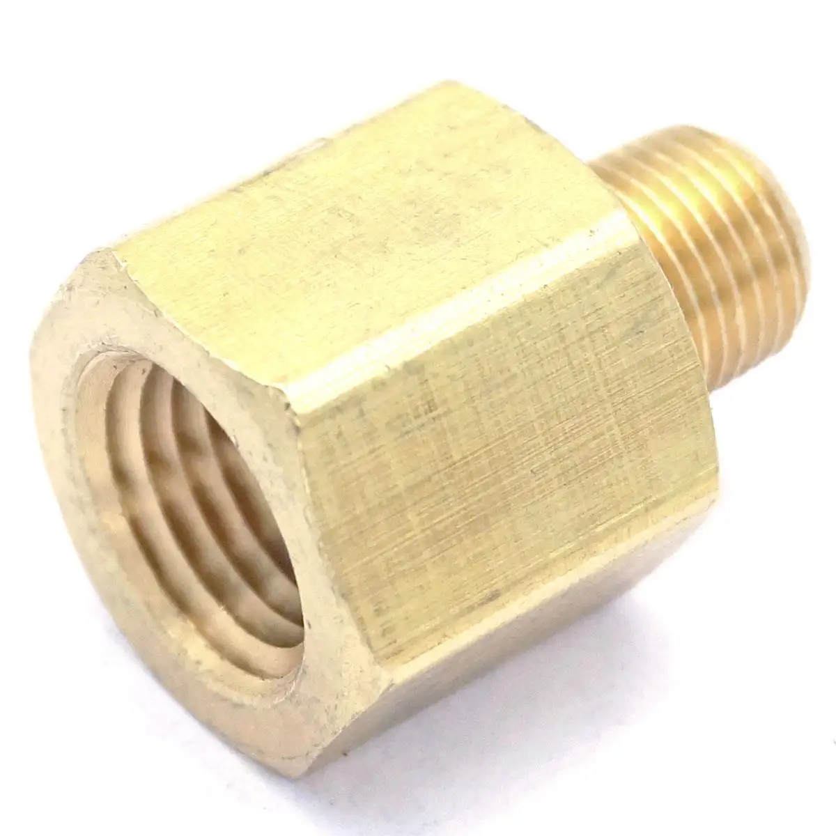 1/8" NPT Male x 1/4" NPT Female Brass Pipe Fitting Connector Adapter For Pressure Gauge Air Gas Fuel Water Pressure 229 PSI