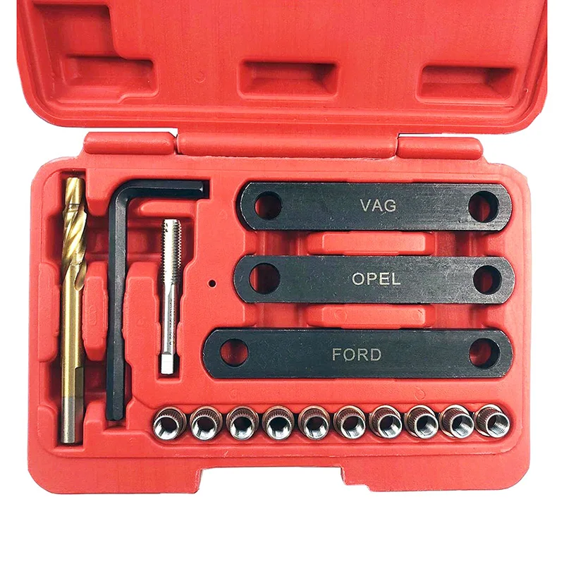 VT01636 6pcs Brake Caliper Guide Thread Repair Kit Carbon Steel Brake Caliper Guide Wrench Thread Repair Tools