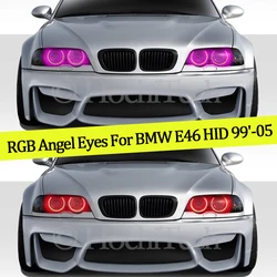 4PCS Multi-color RGB Changeable LED SMD  Ring Angel Demon Eyes Day Light For BMW E46 325i 325xi 330i 330xi with HID1999-2005