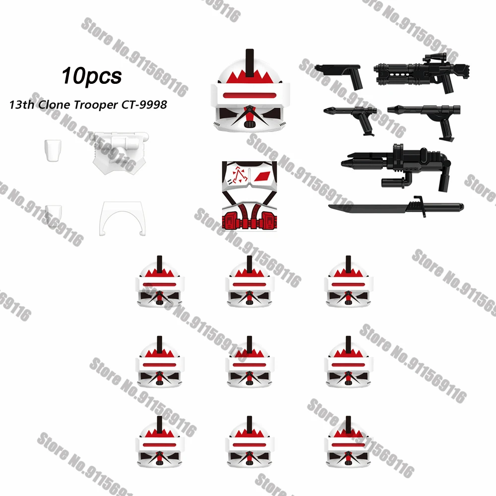 10PCS CT9998 Troopers with Weaponry Set Building Blocks Bricks Star Action Figure Wars Toys Kids