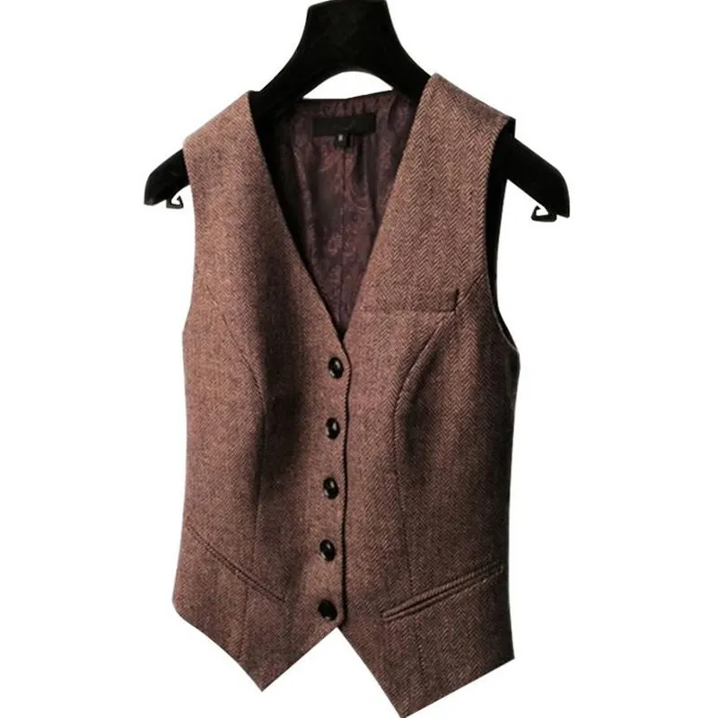 New retro suit vest ladies waistcoat short jacket Casual ol Coat women