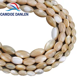 CAMDOE DANLEN Natural Shell Rice shape Brown Trochus Top Shell Stone Beads Fit DIY Necklace Strand 15'' Beads For Jewelry Making