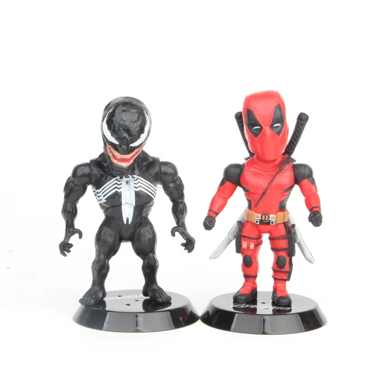 12pcs/set Marvel Avengers Deadpool Thanos Ironman Spiderman Thor Venom Antman Hulk Black Panther Figure Model Toys