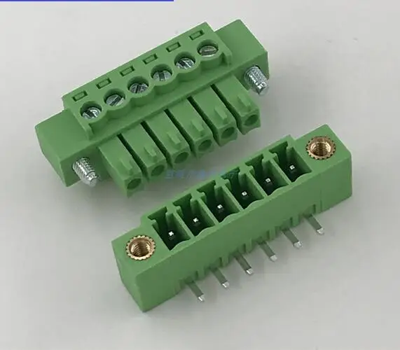 10sets K2E/15EDGKM-3.5MM plug-in male and female terminal block with ear flange 2EDG 3.5 can be fixed