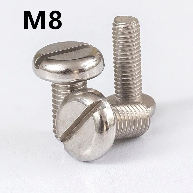 

50PCS M8x10/12/16/20/25/30mm DIN85 GB67 304 Stainless Steel Slotted Pan Screws Slotted Grooving Screw