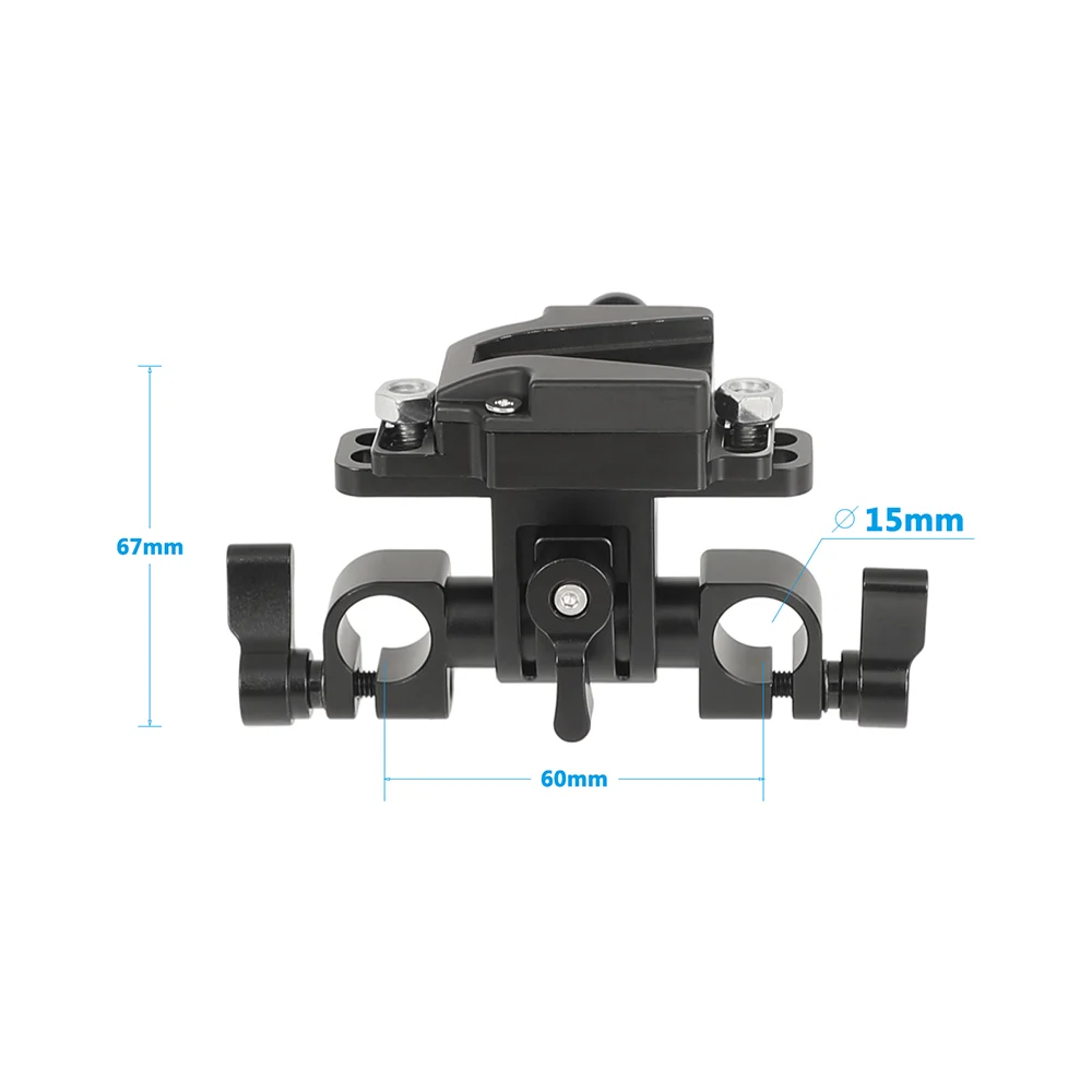 CAMVATE Adjustable 15mm Dual Clamp With 360°Swivel Rod Adapter &V Lock Female Quick Release Adapter For DSLR Camera Power Supply