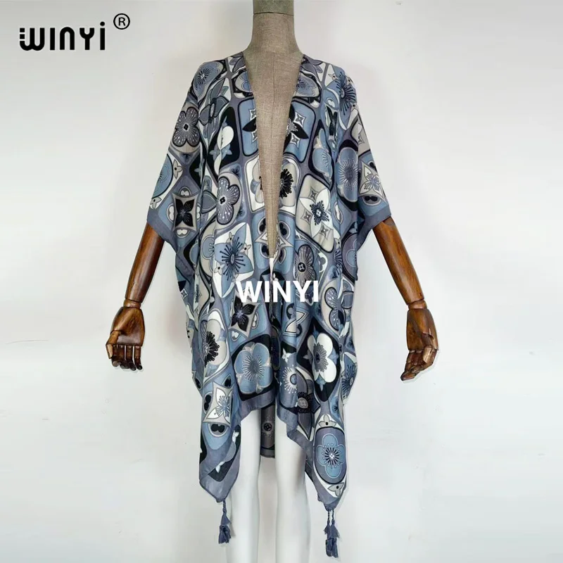 

2021beach wear kimono cardigan Middle East America Africa holiday Sexy Casual Printed Bohemia Elegant cover-up