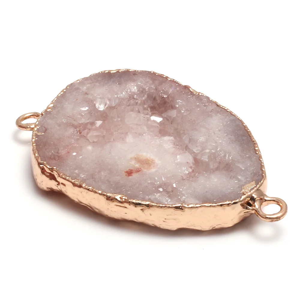 Irregular Quartz Crystal Pendant Fashion Natural Druzy Agates Connector Charms Pendant DIY Jewelry Making Necklace Gifts