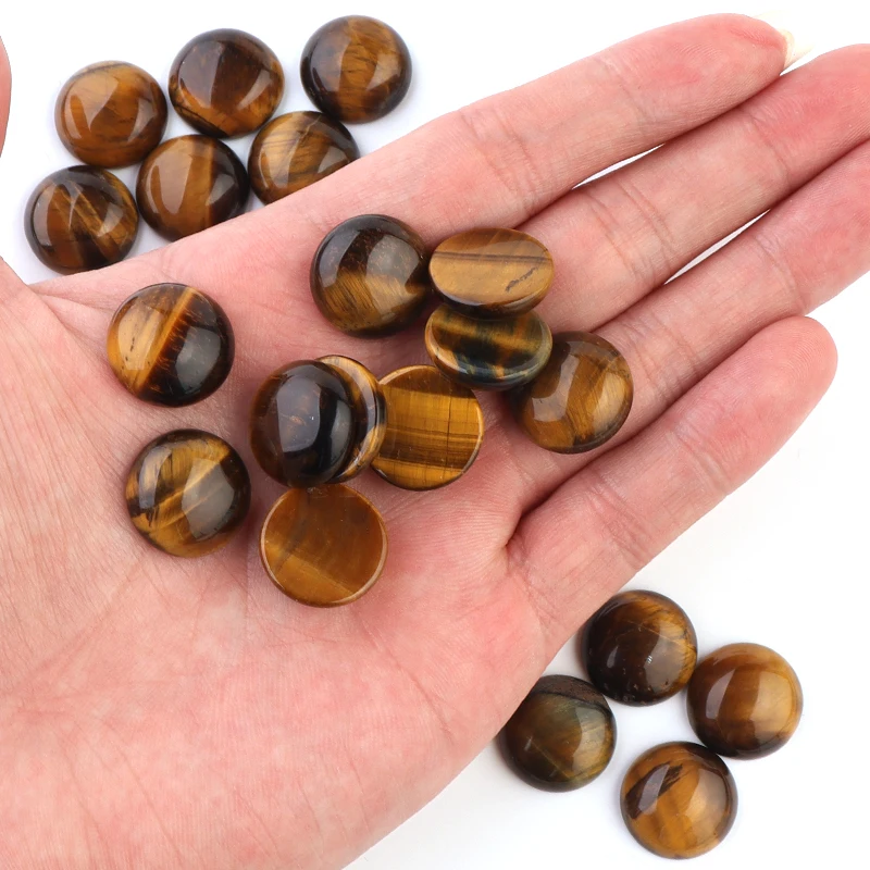 Xinyao 10pcs/lot 4mm 6mm 8mm 10mm 12mm 14mm 16mm 18mm Nature Stone Yellow Tiger Eye Cabochon for DIY Jewelry Findings