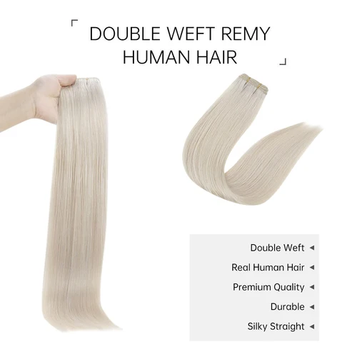 Imagen 2 del producto Ugeat-extensiones de trama de cabello humano para mujer, mechones de cabello Natural suave de 14-24 "", 100G, cosido