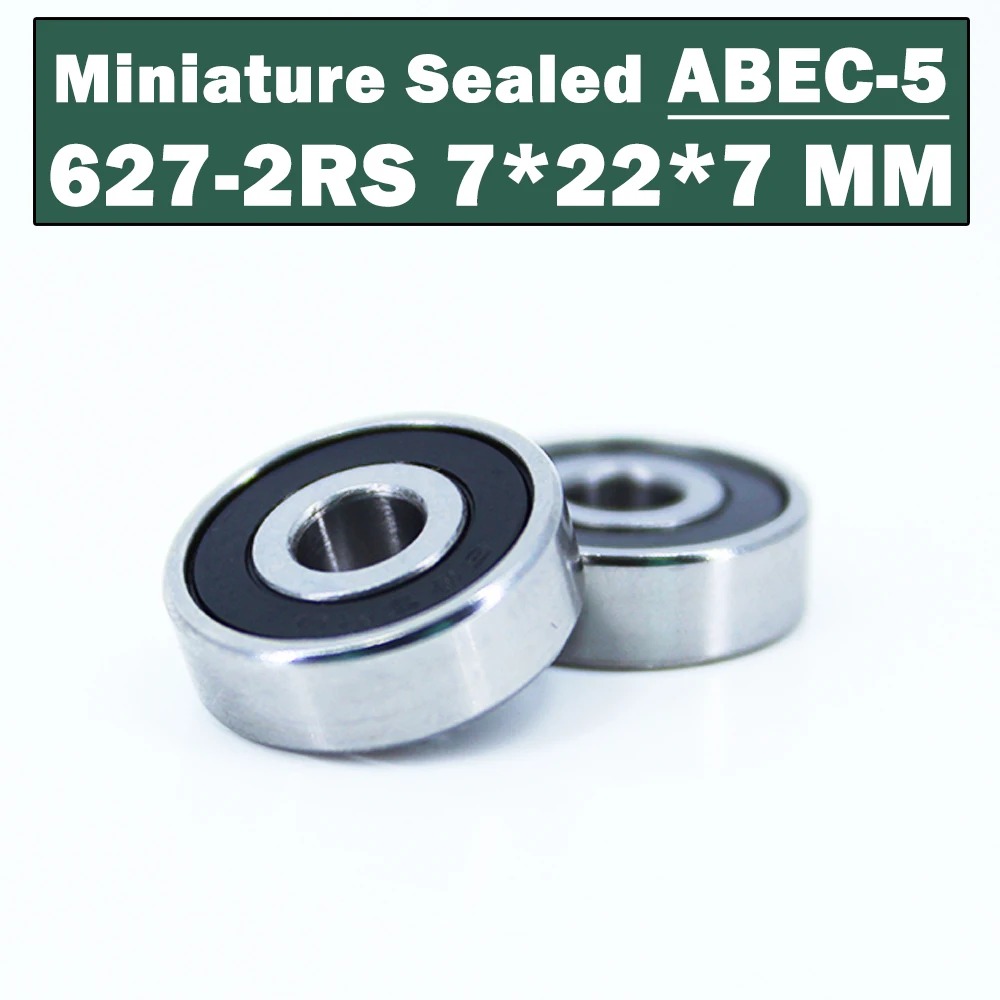 627RS Bearing ABEC-5 ( 10 PCS ) 7*22*7 mm Miniature Sealed 627-2RS Ball Bearings 627 2RS