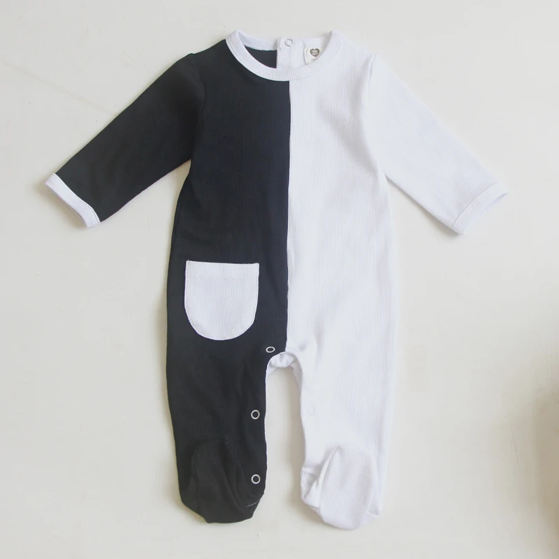 Baby cotton rompers long sleeve girl boy clothes Unisex pocket onesies pyjamas newborn baby footed overalls jumpsuit outfit