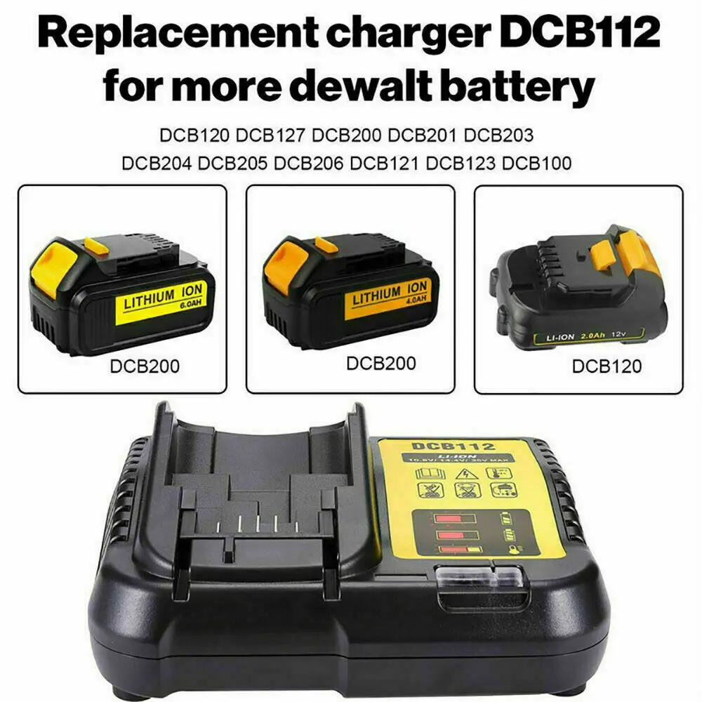 DCB112 DCB118 Lithium Battery Charger For dewalt 10.8V 12V 14.4V 18V 20V DCB206 DCB205 DCB204 DCB203 DCB120,DCB107 DCB115 DCB105