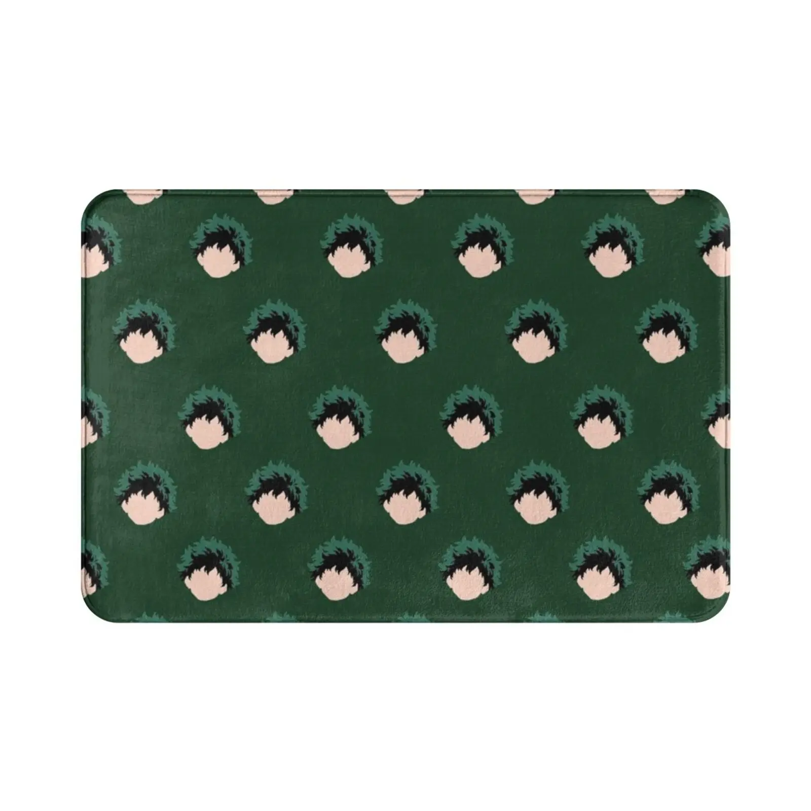 Midoriya Izuku Pattern ( Green ) Carpet Carpet Mha Deku Pattern Minimalist Face Green Cool Birthday