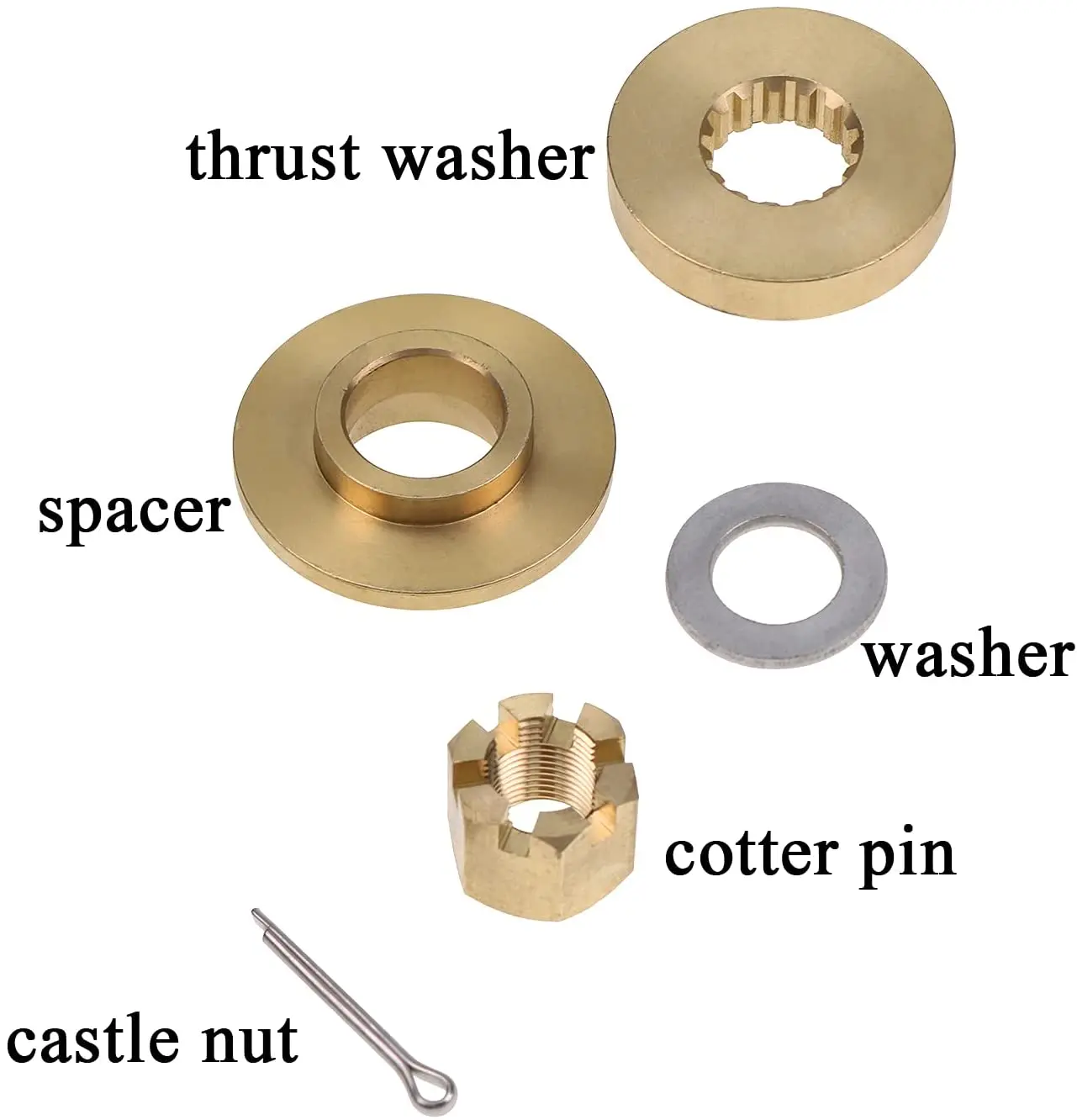 Propeller Installation Hardware Kit 6E5-45987-01 Compatible with Yamaha Outboard 150-300HP Including Washer Spacer Washer Nut